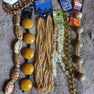 Assorted Bead Collection in Yellow and Green